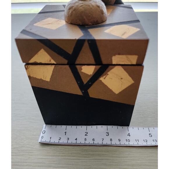 Nesting Boxes-Set of 3-Black & Gold Decoupage-Tassels - Picture 13 of 14